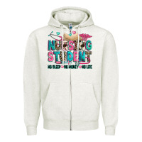 Oatmeal Heather nursing student Zipper Hoodie - Zillion Design Studio