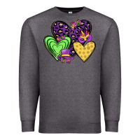 Charcoal Heather hearts mardi gras Premium Sweatshirt - JahusDesignShop