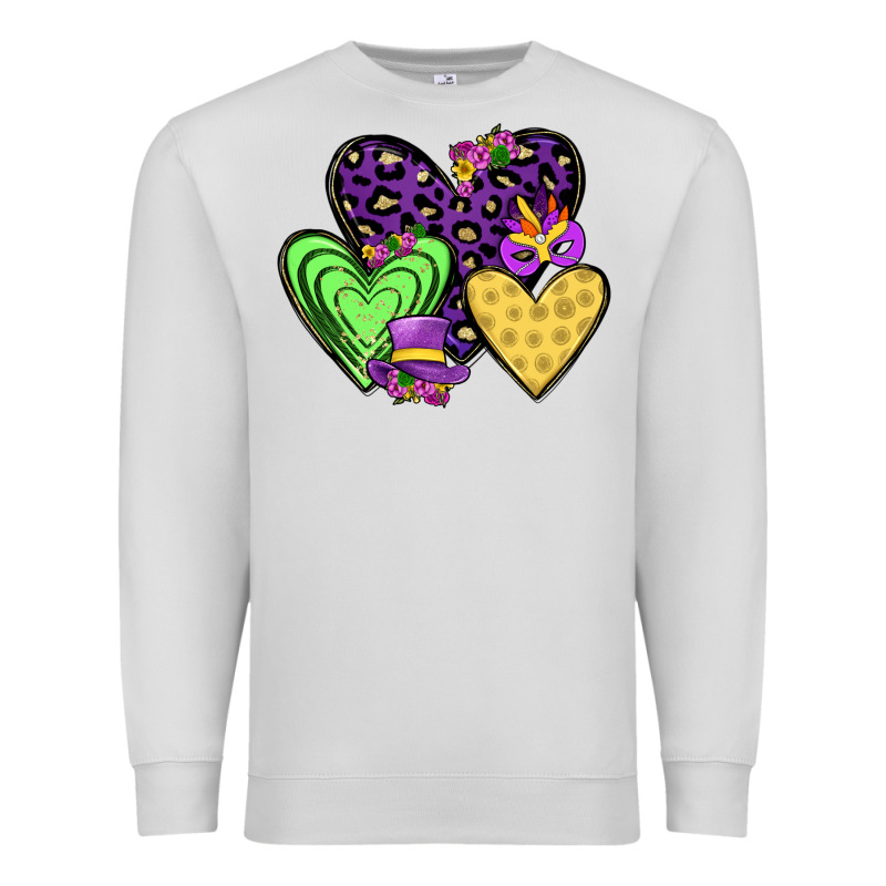 Hearts Mardi Gras Premium Sweatshirt by JahusDesignShop | Teevron
