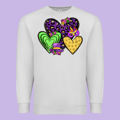 Hearts Mardi Gras Premium Sweatshirt Designed By Jahusdesignshop