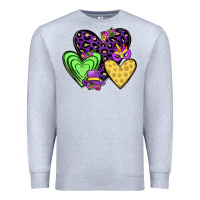 Heather Grey hearts mardi gras Premium Sweatshirt - JahusDesignShop