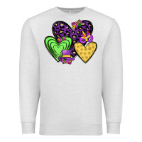 Oatmeal Heather hearts mardi gras Premium Sweatshirt - JahusDesignShop