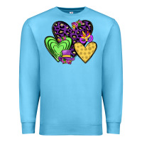 Ocean Blue hearts mardi gras Premium Sweatshirt - JahusDesignShop