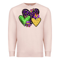 Pale Pink hearts mardi gras Premium Sweatshirt - JahusDesignShop