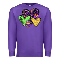 Purple hearts mardi gras Premium Sweatshirt - JahusDesignShop