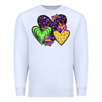 White hearts mardi gras Premium Sweatshirt - JahusDesignShop