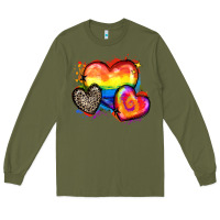 Army Green pride hearts Long Sleeve Tee - Zillion Design Studio