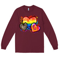 Burgundy pride hearts Long Sleeve Tee - Zillion Design Studio