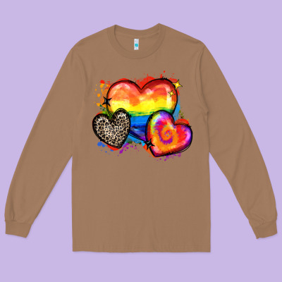 Pride Hearts Long Sleeve Tee Designed By Zillion Design Studio
