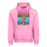 Fuchsia Pink mama skeleton peace leopard pattern Urban Hoodie - NancyCooperArtShop