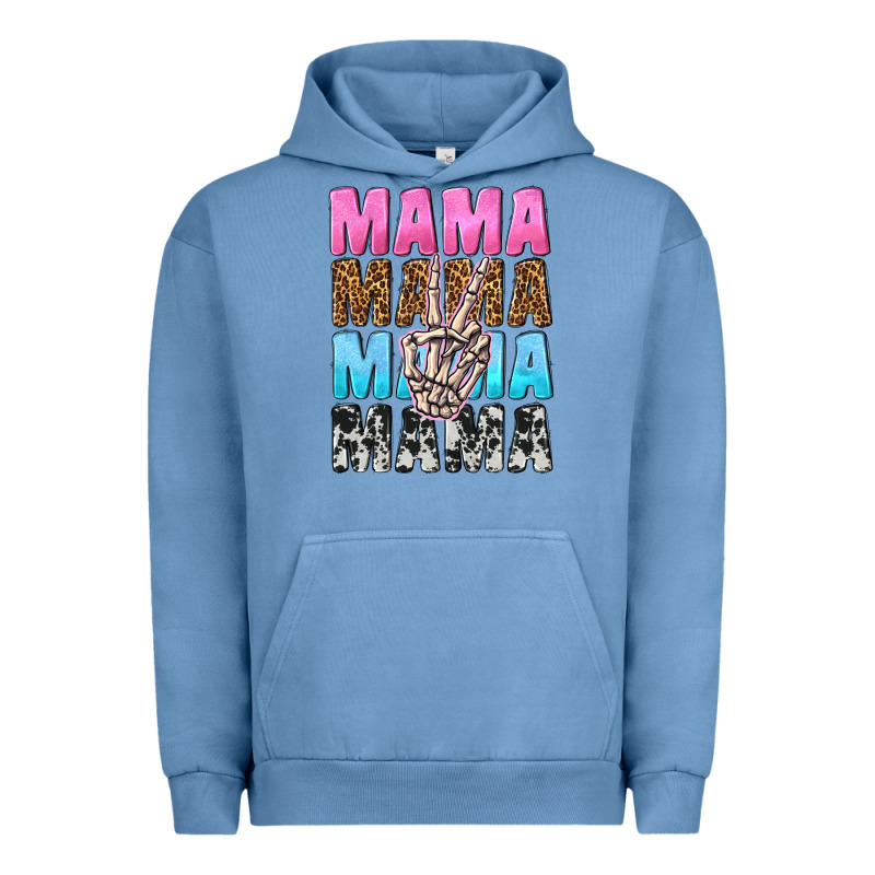 Mama Skeleton Peace Leopard Pattern Urban Hoodie by NancyCooperArtShop | Teevron