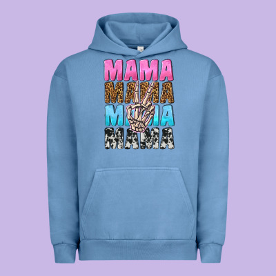 Mama Skeleton Peace Leopard Pattern Urban Hoodie Designed By Nancycooperartshop