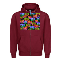 Burgundy Halloween Pumpkins Zipper Hoodie - texasbilliewilder