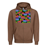 Chestnut Halloween Pumpkins Zipper Hoodie - texasbilliewilder