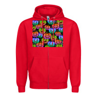 Red Halloween Pumpkins Zipper Hoodie - texasbilliewilder
