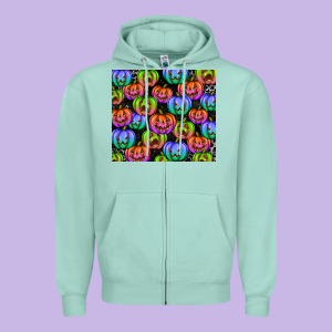 Halloween Pumpkins Zipper Hoodie Designed By Texasbilliewilder