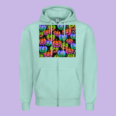 Halloween Pumpkins Zipper Hoodie Designed By Texasbilliewilder