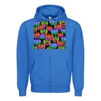 True Royal Halloween Pumpkins Zipper Hoodie - texasbilliewilder