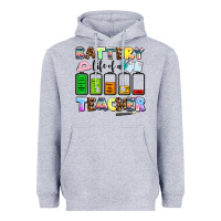 Heather Grey battery life of a teacher Heavyweight Hoodie - AdoDesignShop
