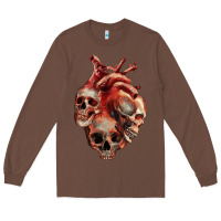 Chestnut Heart Skulls Long Sleeve Tee - RanaPortraitStore