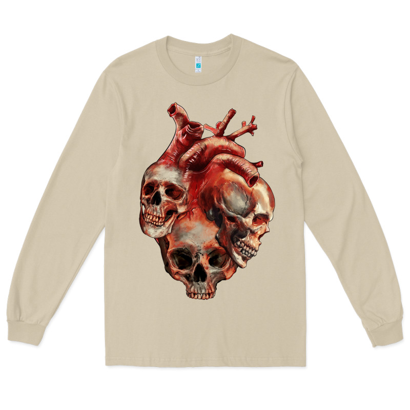 Heart Skulls Long Sleeve Tee by RanaPortraitStore | Teevron