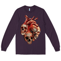 Plum Heart Skulls Long Sleeve Tee - RanaPortraitStore