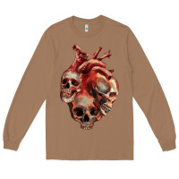 Toasted Coconut Heart Skulls Long Sleeve Tee - RanaPortraitStore