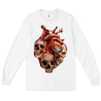 White Heart Skulls Long Sleeve Tee - RanaPortraitStore