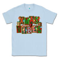 Dusty Blue Christmas xmas vibes Classic Tee - FaDigitalArtStudio
