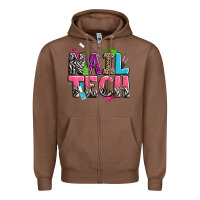 Chestnut nail tech Zipper Hoodie - Zillion Design Studio