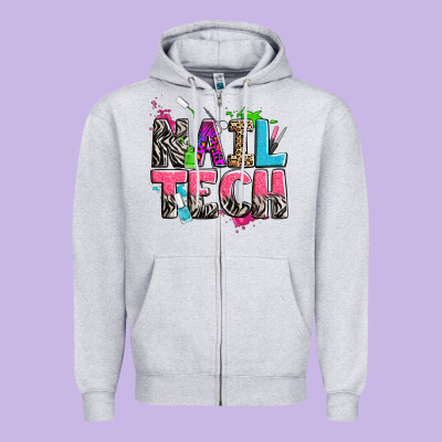Nail Tech Zipper Hoodie Designed By Zillion Design Studio