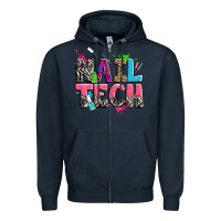 Navy nail tech Zipper Hoodie - Zillion Design Studio