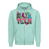 Seafoam nail tech Zipper Hoodie - Zillion Design Studio