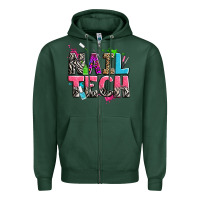 Sports Green nail tech Zipper Hoodie - Zillion Design Studio