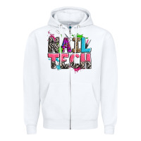 White nail tech Zipper Hoodie - Zillion Design Studio