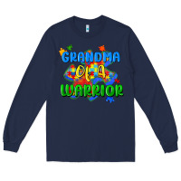 Navy grandma of a warrior Long Sleeve Tee - Zillion Design Studio