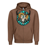 Chestnut gamestone with bull skull Zipper Hoodie - RanaPortraitStore