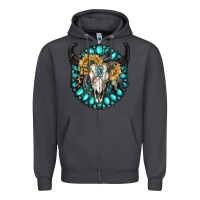 Smoke gamestone with bull skull Zipper Hoodie - RanaPortraitStore