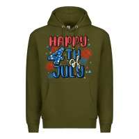 Army Green happy 4th of july Premium Hoodie - MaliasSmallBusiness