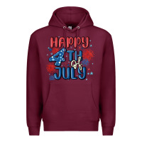 Burgundy happy 4th of july Premium Hoodie - MaliasSmallBusiness