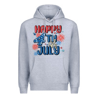 Heather Grey happy 4th of july Premium Hoodie - MaliasSmallBusiness