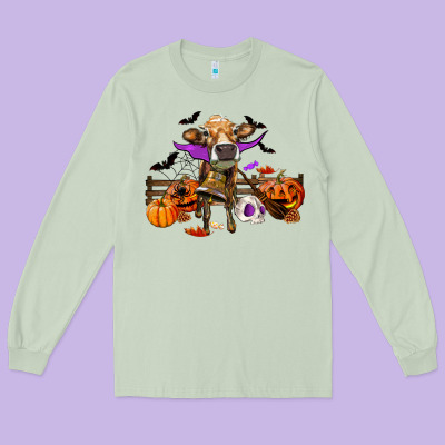 Long Sleeve Tee Heifer cow halloween