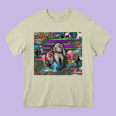 Easter Heavy Core Tee Designed By Cowhidedigitalart