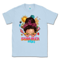 Dusty Blue summer vibes messy bun tbw Classic Tee - texasbilliewilder