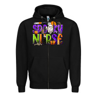 Black Halloween Spooky Nurse Zipper Hoodie - texasbilliewilder