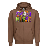Chestnut Halloween Spooky Nurse Zipper Hoodie - texasbilliewilder