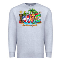 Heather Grey love dominican republic Premium Sweatshirt - AdoDesignShop