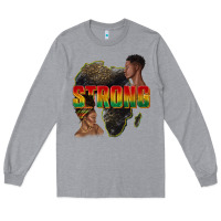 Heather Grey strong with glitter Long Sleeve Tee - texasbilliewilder