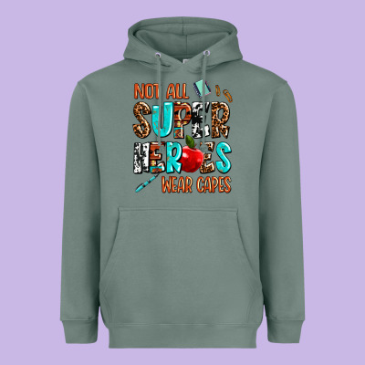 Not All Super Heroes Wear Capes Heavyweight Hoodie Designed By Adodesignshop