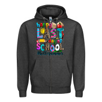 Charcoal Heather happy last day of school Zipper Hoodie - Zillion Design Studio